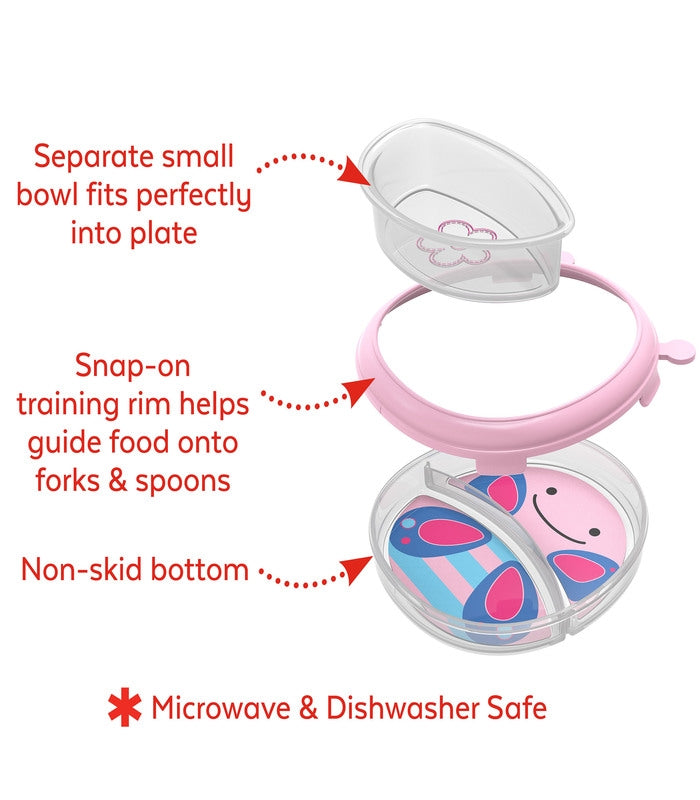 Skip Hop Set farfurie & bol Zoo Smart - Fluture - gogobaby.ro