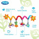 Spirala cu jucarii, Playgro, Multifunctionale pentru carucior, scoica auto si patut, Cu jucarie de dentitie, Amazing Garden Twirly Whirly, 33 cm