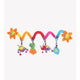 Spirala cu jucarii, Playgro, Multifunctionale pentru carucior, scoica auto si patut, Cu jucarie de dentitie, Amazing Garden Twirly Whirly, 33 cm