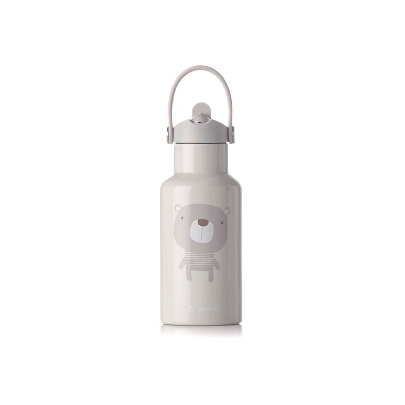Sticla termos lichide, Jane, Din otel inoxidabil, Cu mentinere de temperatura de pana la 12 ore, 350 ml, Bpa Free, Conform cu EN 1186:2022EN 12546-1:2000UNE EN 14372:2005, Sand