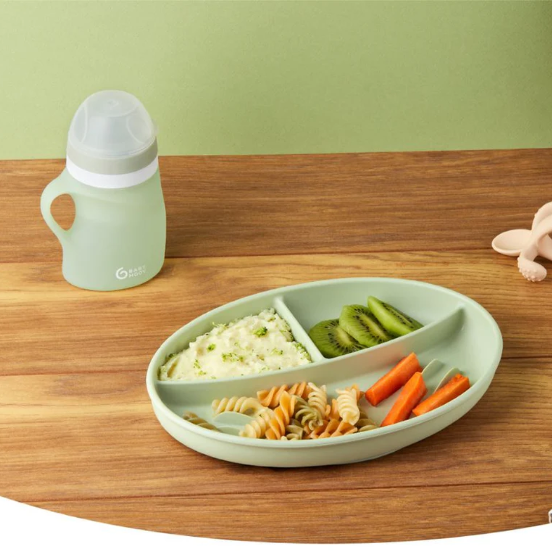 Babymoov - Sticla ergonomica din silicon verde - gogobaby.ro