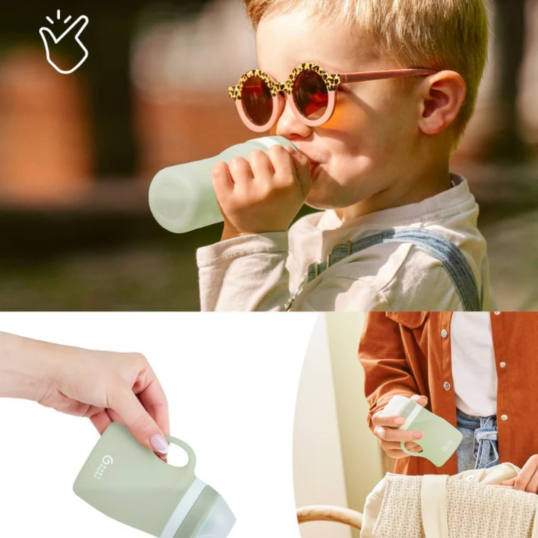 Babymoov - Sticla ergonomica din silicon verde - gogobaby.ro
