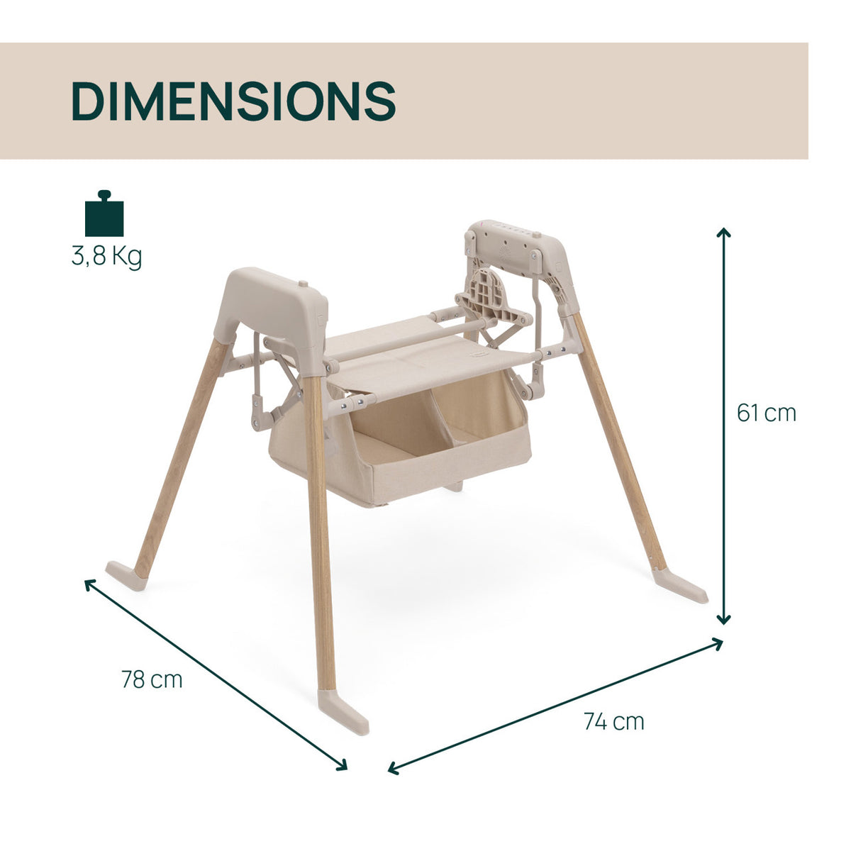Suport electronic cu sistem de leganare Chicco E-Lullaglide, (compatibil scoica Kory Plus, landou si sezut carucior sport Bellagio), Natural, 0 luni+ - gogobaby.ro