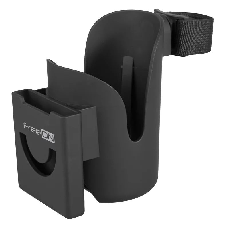 Suport pentru carucior, FreeON, Multifunctional, Pentru pahar, telefon, biberon, Black