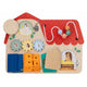 Tablita cu activitati, Free2Play, Din lemn, Cu elemente interactive, Dezvolta coordonarea mana-ochi, 40x30x6,5 cm, 18 luni+, Multicolor