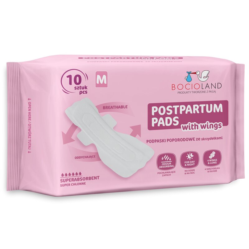 Tampoane absorbante postnatale, Bocioland, Ultra moi, 6 straturi, M, 10 buc