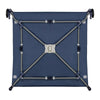 Tarc de joaca copii, Lionelo, Bonnie, Pana la 15 kg, 100 x 100 cm, Pliere compacta, Include geanta de transport, Din plasa, Cu intrare laterala cu fermoar, Cu roti, Cu salteluta din spuma, Conform cu EN12227, Albastru