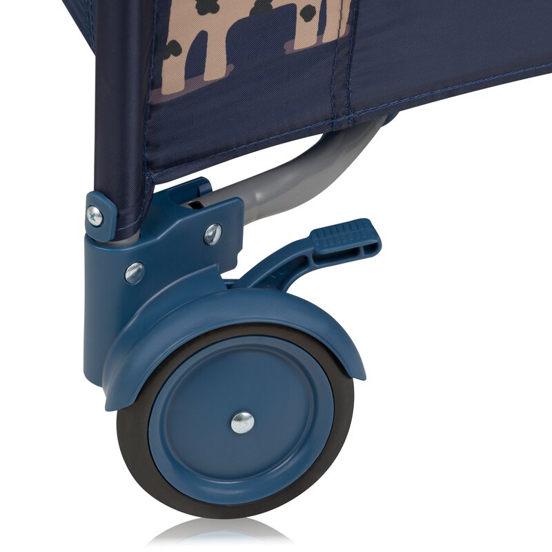 Tarc de joaca copii, Lionelo, Bonnie, Pana la 15 kg, 100 x 100 cm, Pliere compacta, Include geanta de transport, Din plasa, Cu intrare laterala cu fermoar, Cu roti, Cu salteluta din spuma, Conform cu EN12227, Albastru - gogobaby.ro