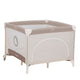 Tarc de joaca copii, Lionelo, Bonnie, Pana la 15 kg, 100 x 100 cm, Pliere compacta, Include geanta de transport, Din plasa, Cu intrare laterala cu fermoar, Cu roti, Cu salteluta din spuma, Conform cu EN12227, Bej