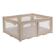 Tarc de joaca copii, Lionelo, Florence Easy Fold, 150 x 180 x 75 cm, Pliere, depliere automata, Include geanta de transport, Din plasa, Cu doua intrari laterale, 0-48 luni, Conform cu EN12227, Bej
