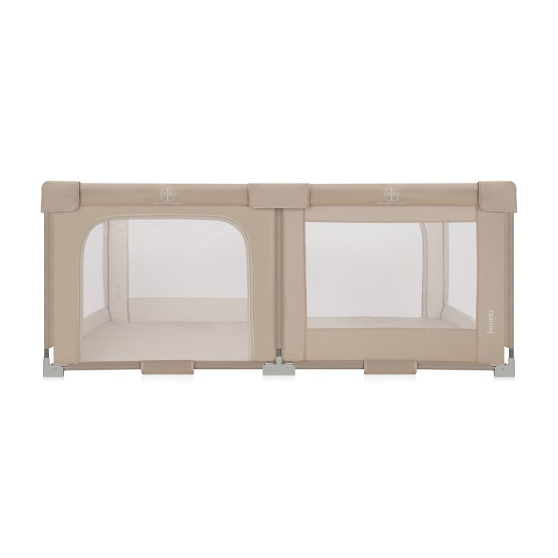 Tarc de joaca copii, Lionelo, Florence Easy Fold, 150 x 180 x 75 cm, Pliere, depliere automata, Include geanta de transport, Din plasa, Cu doua intrari laterale, 0-48 luni, Conform cu EN12227, Bej - gogobaby.ro