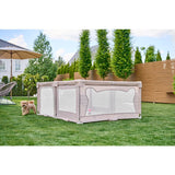 Tarc de joaca copii, Lionelo, Florence Easy Fold, 150 x 180 x 75 cm, Pliere, depliere automata, Include geanta de transport, Din plasa, Cu doua intrari laterale, 0-48 luni, Conform cu EN12227, Bej