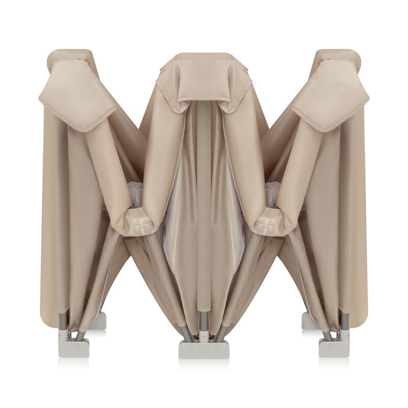 Tarc de joaca copii, Lionelo, Florence Easy Fold, 150 x 180 x 75 cm, Pliere, depliere automata, Include geanta de transport, Din plasa, Cu doua intrari laterale, 0-48 luni, Conform cu EN12227, Bej - gogobaby.ro