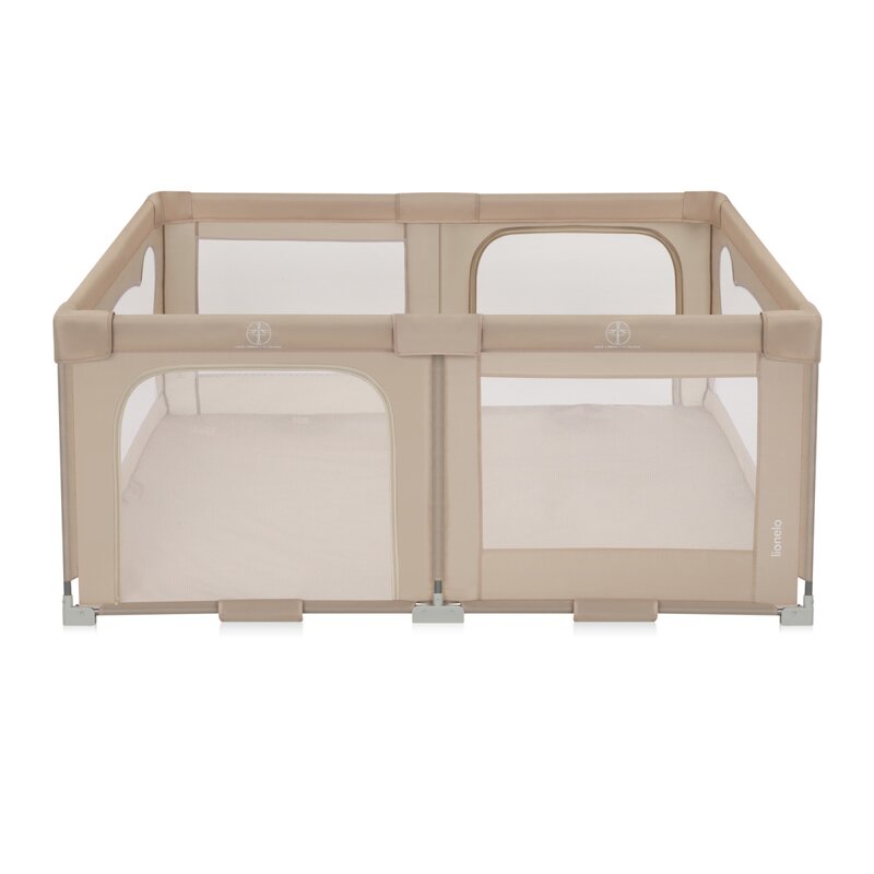 Tarc de joaca copii, Lionelo, Florence Easy Fold, 150 x 180 x 75 cm, Pliere, depliere automata, Include geanta de transport, Din plasa, Cu doua intrari laterale, 0-48 luni, Conform cu EN12227, Bej - gogobaby.ro