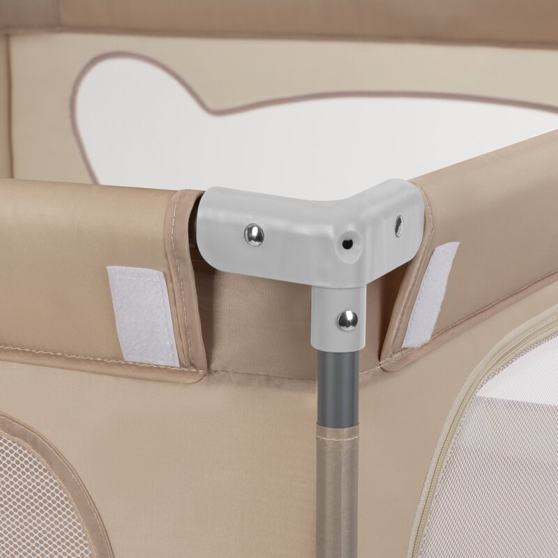 Tarc de joaca copii, Lionelo, Florence Easy Fold, 150 x 180 x 75 cm, Pliere, depliere automata, Include geanta de transport, Din plasa, Cu doua intrari laterale, 0-48 luni, Conform cu EN12227, Bej - gogobaby.ro