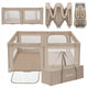 Tarc de joaca copii, Lionelo, Florence Easy Fold, 150 x 180 x 75 cm, Pliere, depliere automata, Include geanta de transport, Din plasa, Cu doua intrari laterale, 0-48 luni, Conform cu EN12227, Bej