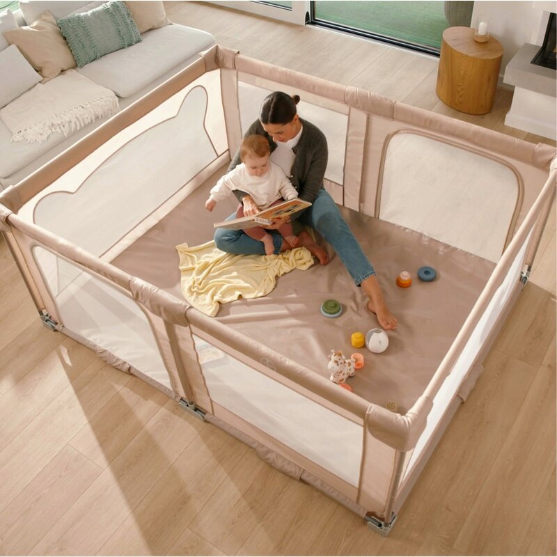 Tarc de joaca copii, Lionelo, Florence Easy Fold, 150 x 180 x 75 cm, Pliere, depliere automata, Include geanta de transport, Din plasa, Cu doua intrari laterale, 0-48 luni, Conform cu EN12227, Gri - gogobaby.ro