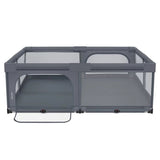 Tarc de joaca copii, Lionelo, Florence Easy Fold XL, 180 x 200 x 68 cm, Pliere, depliere automata, Include geanta de transport, Din plasa, Cu doua intrari laterale, 0-48 luni, Conform cu EN12227, Grey Stone