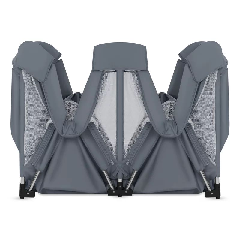 Tarc de joaca copii, Lionelo, Florence Easy Fold XL, 180 x 200 x 68 cm, Pliere, depliere automata, Include geanta de transport, Din plasa, Cu doua intrari laterale, 0-48 luni, Conform cu EN12227, Grey Stone