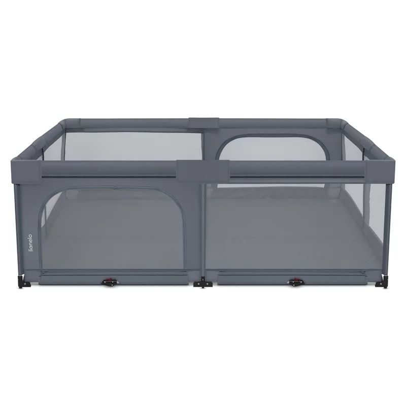 Tarc de joaca copii, Lionelo, Florence Easy Fold XL, 180 x 200 x 68 cm, Pliere, depliere automata, Include geanta de transport, Din plasa, Cu doua intrari laterale, 0-48 luni, Conform cu EN12227, Grey Stone