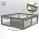 Tarc de joaca copii, Lionelo, Willow XL,180 x 200 cm, Pliere compacta, Include geanta de transport, Din plasa, Cu doua intrari laterale si fermoar, Cu ventuze pentru stabilitate, Conform cu EN 12227:2010, Gri