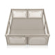 Tarc de joaca copii, Lionelo, Willow XL,180 x 200 cm, Pliere compacta, Include geanta de transport, Din plasa, Cu doua intrari laterale si fermoar, Cu ventuze pentru stabilitate, Conform cu EN 12227:2010, Bej