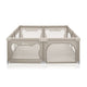 Tarc de joaca copii, Lionelo, Willow XL,180 x 200 cm, Pliere compacta, Include geanta de transport, Din plasa, Cu doua intrari laterale si fermoar, Cu ventuze pentru stabilitate, Conform cu EN 12227:2010, Bej