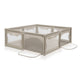 Tarc de joaca copii, Lionelo, Willow XL,180 x 200 cm, Pliere compacta, Include geanta de transport, Din plasa, Cu doua intrari laterale si fermoar, Cu ventuze pentru stabilitate, Conform cu EN 12227:2010, Bej