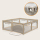 Tarc de joaca copii, Lionelo, Willow XL,180 x 200 cm, Pliere compacta, Include geanta de transport, Din plasa, Cu doua intrari laterale si fermoar, Cu ventuze pentru stabilitate, Conform cu EN 12227:2010, Bej