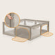 Tarc de joaca copii, Lionelo, Willow XL,180 x 200 cm, Pliere compacta, Include geanta de transport, Din plasa, Cu doua intrari laterale si fermoar, Cu ventuze pentru stabilitate, Conform cu EN 12227:2010, Bej
