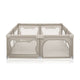 Tarc de joaca copii, Lionelo, Willow XL,180 x 200 cm, Pliere compacta, Include geanta de transport, Din plasa, Cu doua intrari laterale si fermoar, Cu ventuze pentru stabilitate, Conform cu EN 12227:2010, Bej