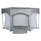 Tarc de joaca, FreeON, Hexagon, Pliabil, Intrare cu fermoar, Cu geanta de transport, 117 x 74 cm, Grey
