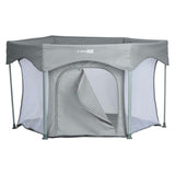 Tarc de joaca, FreeON, Hexagon, Pliabil, Intrare cu fermoar, Cu geanta de transport, 117 x 74 cm, Grey