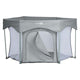 Tarc de joaca, FreeON, Hexagon, Pliabil, Intrare cu fermoar, Cu geanta de transport, 117 x 74 cm, Grey