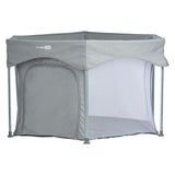 Tarc de joaca, FreeON, Hexagon, Pliabil, Intrare cu fermoar, Cu geanta de transport, 117 x 74 cm, Grey