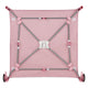Tarc de joaca, Lionelo, Mille Plus, Pliabil, Include saltea cu densitate T25, 4 jucarii cu velcro, Manere textile, Geanta de transport, Cu roti si inchidere laterala, Pereti din plasa pentru vizibilitate si aerisire, 100 x 100 x 77 cm, Roz