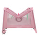 Tarc de joaca, Lionelo, Mille Plus, Pliabil, Include saltea cu densitate T25, 4 jucarii cu velcro, Manere textile, Geanta de transport, Cu roti si inchidere laterala, Pereti din plasa pentru vizibilitate si aerisire, 100 x 100 x 77 cm, Roz