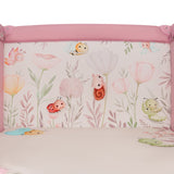 Tarc de joaca, Lionelo, Mille Plus, Pliabil, Include saltea cu densitate T25, 4 jucarii cu velcro, Manere textile, Geanta de transport, Cu roti si inchidere laterala, Pereti din plasa pentru vizibilitate si aerisire, 100 x 100 x 77 cm, Roz
