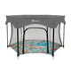 Tarc de joaca, Lionelo, Roel Plus, Pliere ultra-compacta, Sistem LockGuard impotriva plierii accidentale, Geanta de transport inclusa, Conform cu EN 12227:2010, 134x134x74 cm, 6 luni+, Multicolor