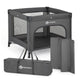 Tarc pliant, Petite&Mars, Nook, 90 x 90 cm, Pliere compacta, Include geanta de transport, Intrare laterala, Pereti din plasa, Structura stabila, Pana la 15 kg, 0 luni+, Gri