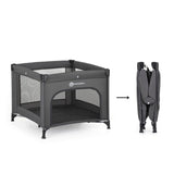 Tarc pliant, Petite&Mars, Nook, 90 x 90 cm, Pliere compacta, Include geanta de transport, Intrare laterala, Pereti din plasa, Structura stabila, Pana la 15 kg, 0 luni+, Gri