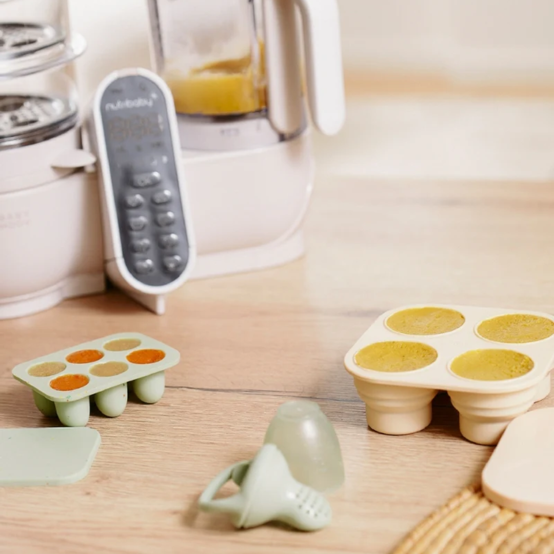 Babymoov - Set recipiente din silicon si feeder pentru bebelusi