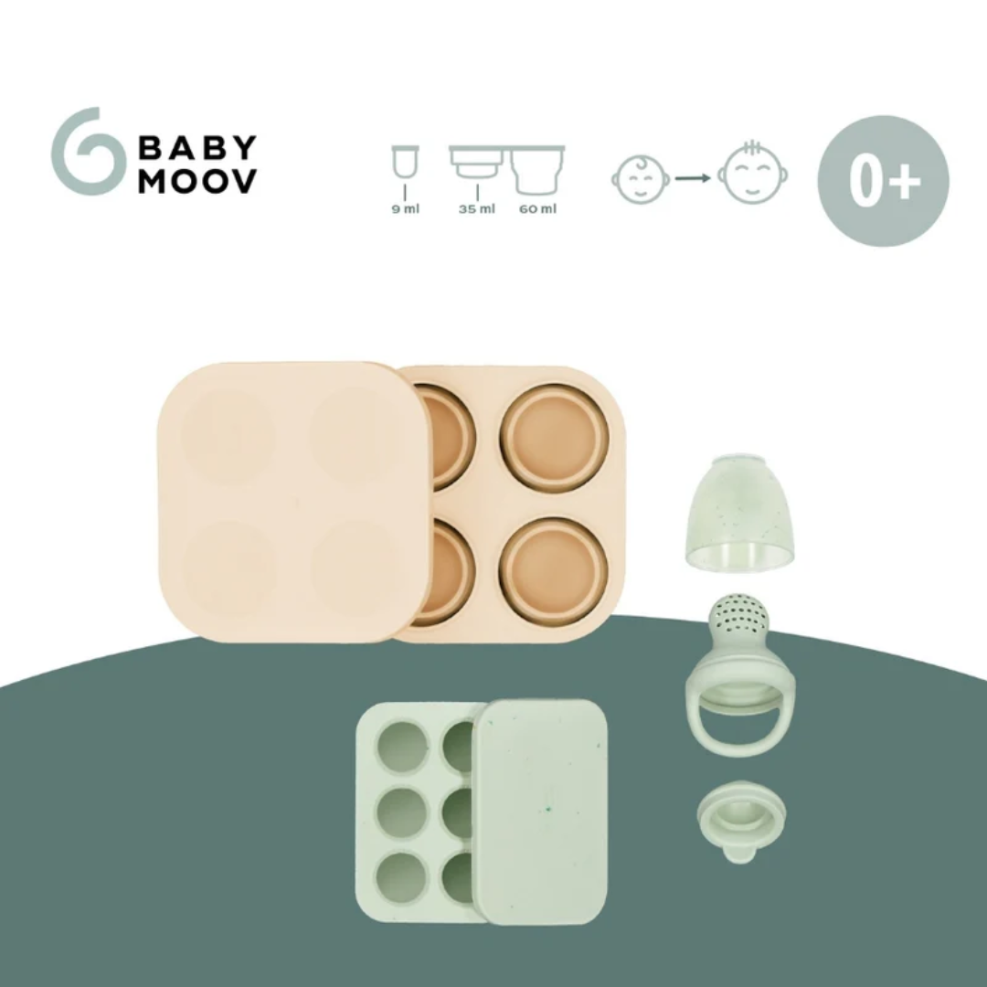 Babymoov - Set recipiente din silicon si feeder pentru bebelusi - gogobaby.ro