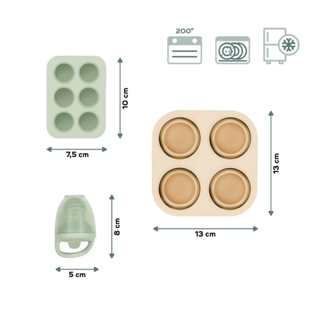 Babymoov - Set recipiente din silicon si feeder pentru bebelusi - gogobaby.ro