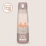 Termos inteligent cu incalzire, Lionelo, ThermUp Bottle, Incalzeste in 3.5 min, Mentine temperatura pana la 20 h, Constructie vidata cu 5 straturi, Capacitate 350 ml, USB-C, 5 setari de temperatura: 37-55°C, Roz nude