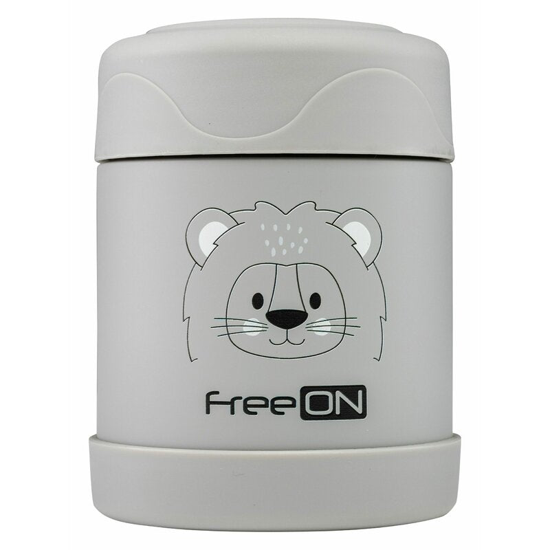 Termos, FreeON, Pentru alimente solide Din otel inoxidabil Mentine cald pana la 12 ore si rece pana la 24 ore, Grey Lion