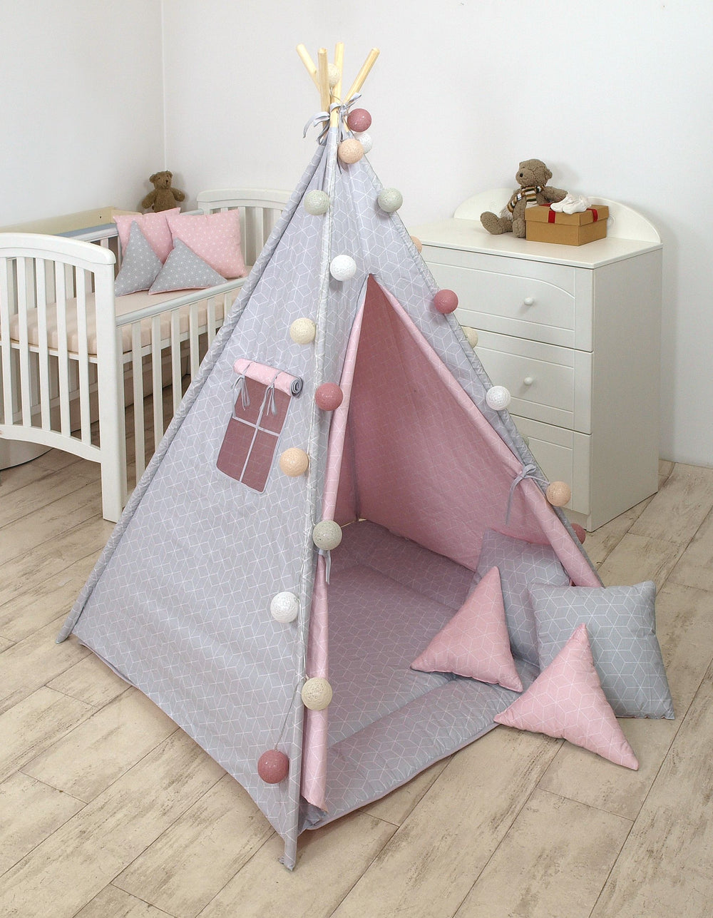 Jolie Cort Tipi 100x100 cm Geometric Pink