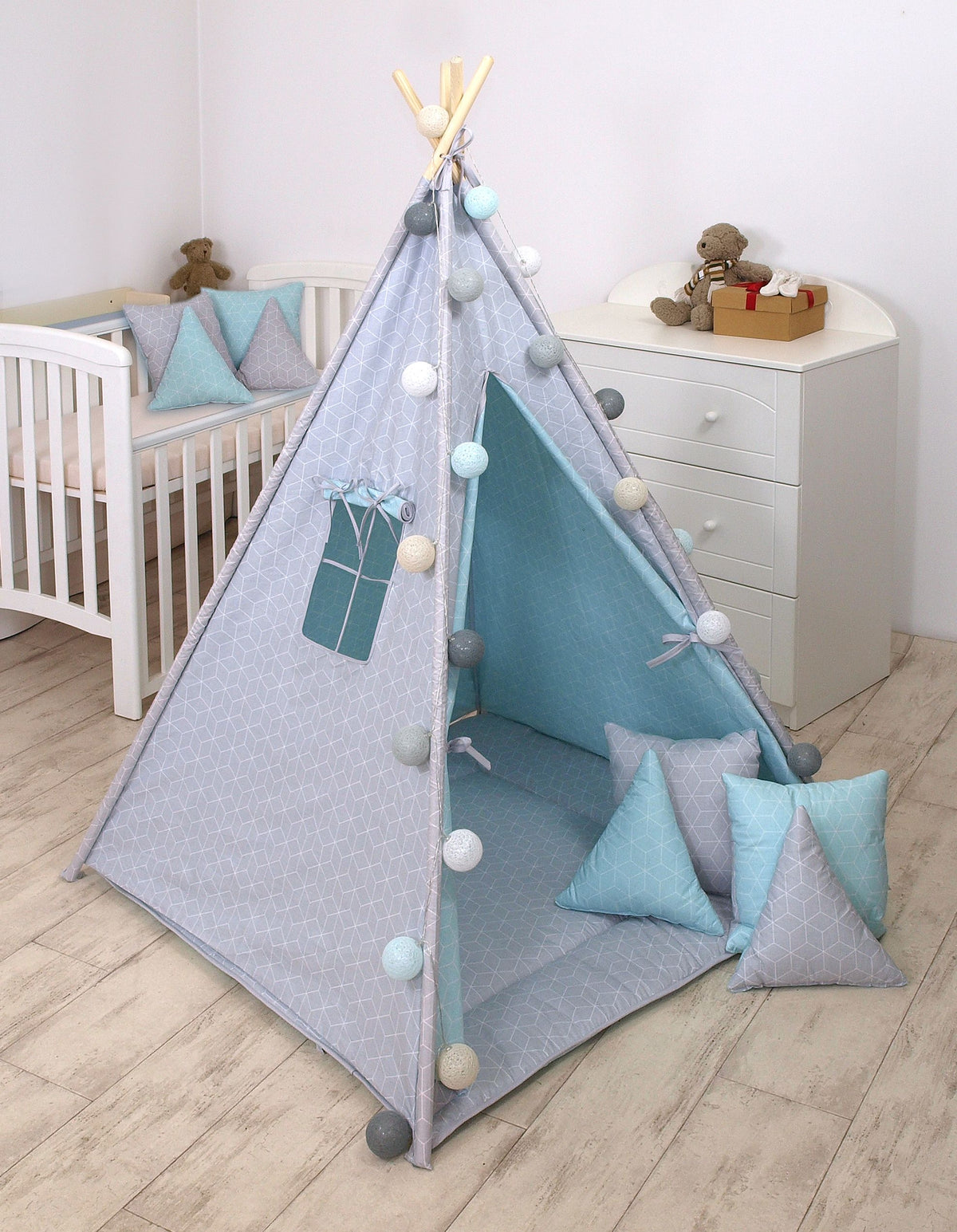 Jolie Cort Tipi 100x100cm Geometric Blue