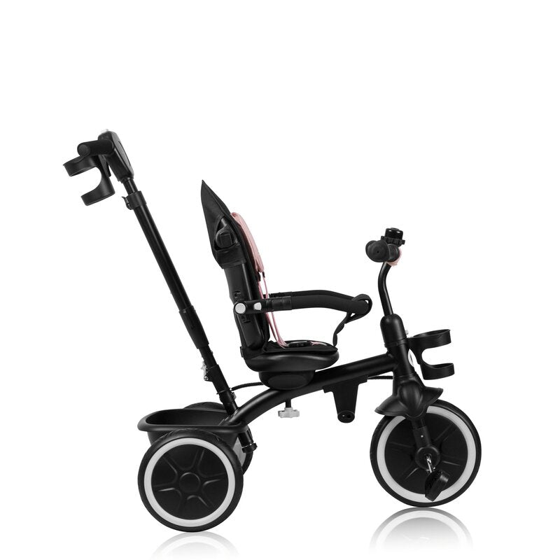 Tricicleta copii, Lionelo, Berry, 2 in 1, Multifunctionala, Suport picioare, Control al directiei, Scaun reversibil, Rotire 360 grade, Functie de roata libera, Utilizare pana la 5 ani, Constructie din otel, Conform cu standardul EN71, Roz - gogobaby.ro