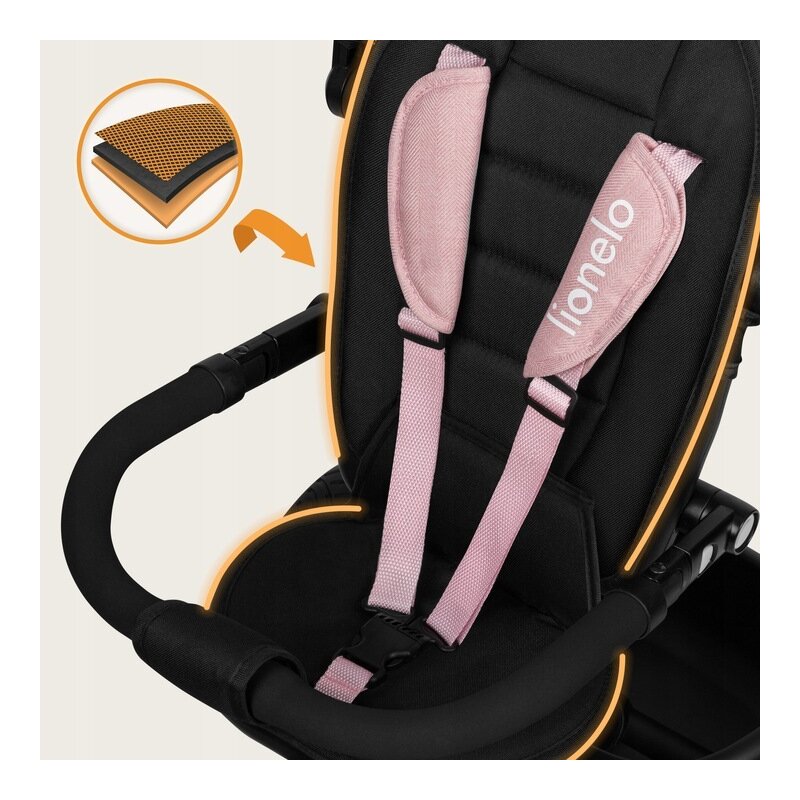 Tricicleta copii, Lionelo, Berry, 2 in 1, Multifunctionala, Suport picioare, Control al directiei, Scaun reversibil, Rotire 360 grade, Functie de roata libera, Utilizare pana la 5 ani, Constructie din otel, Conform cu standardul EN71, Roz - gogobaby.ro